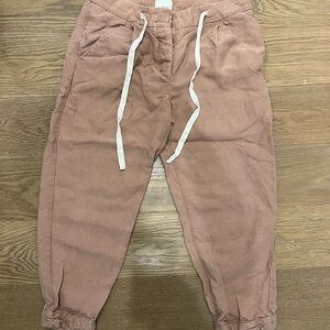 Women Cuffed Pink linen Pants